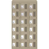 Assembled Lockerettes Clean Line Perforated Economy Lockers, 6 -tier, Bank of 3, 18" x 72" x 12", Steel We Share Industrial Supply
