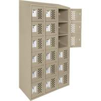 Assembled Lockerettes Clean Line Perforated Economy Lockers, 6 -tier, Bank of 3, 18" x 72" x 12", Steel We Share Industrial Supply