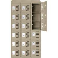 Assembled Lockerettes Clean Line Perforated Economy Lockers, 6 -tier, Bank of 3, 18" x 72" x 12", Steel We Share Industrial Supply