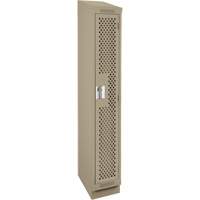 Clean Line Lockers, 12" x 15" x 82", Steel, Beige, Rivet (Assembled), Perforated We Share Industrial Supply
