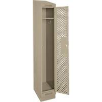 Clean Line Lockers, 12" x 15" x 82", Steel, Beige, Rivet (Assembled), Perforated We Share Industrial Supply