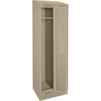 Clean Line Lockers, Bank of 2, 24" x 12" x 82", Steel, Beige, Rivet (Assembled), Perforated We Share Industrial Supply