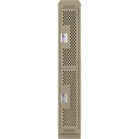 Casiers Clean Line, 2 niveaux, 12" x 15" x 82", Acier, Beige, Rivet (assembl&eacute;), Perfor&eacute; We Share Industrial Supply