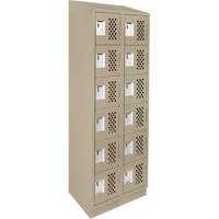 Assembled Lockerettes Clean Line Perforated Economy Lockers, 6 -tier, Bank of 2, 18" x 72" x 12", Steel We Share Industrial Supply