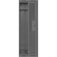 Clean Line Lockers, Bank of 2, 24" x 12" x 72", Steel, Charcoal, Rivet (Assembled), Perforated We Share Industrial Supply
