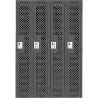 Casiers Clean Line, Bloc de 4, 48" x 15" x 72", Acier, Charbon, Rivet (assembl&eacute;), Perfor&eacute; We Share Industrial Supply