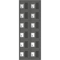 Assembled Lockerettes Clean Line Perforated Economy Lockers, 6 -tier, Bank of 2, 18" x 72" x 12", Steel We Share Industrial Supply