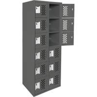 Assembled Lockerettes Clean Line Perforated Economy Lockers, 6 -tier, Bank of 2, 18" x 72" x 12", Steel We Share Industrial Supply