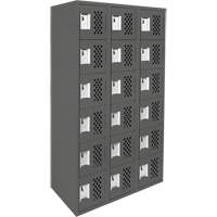 Assembled Lockerettes Clean Line Perforated Economy Lockers, 6 -tier, Bank of 3, 18" x 72" x 12", Steel We Share Industrial Supply