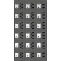 Assembled Lockerettes Clean Line Perforated Economy Lockers, 6 -tier, Bank of 3, 18" x 72" x 12", Steel We Share Industrial Supply