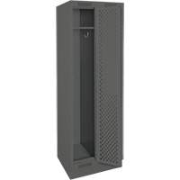 Clean Line Lockers, Bank of 2, 24" x 15" x 76", Steel, Charcoal, Rivet (Assembled), Perforated We Share Industrial Supply
