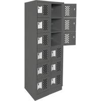 Petit casier perfor&eacute; Clean-Line, 6 niveaux, Bloc de 2, 12" x 72" x 12", Acier We Share Industrial Supply