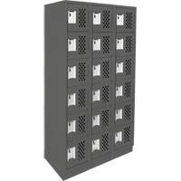 Petit casier perfor&eacute; Clean-Line, 6 niveaux, Bloc de 3, 12" x 72" x 12", Acier We Share Industrial Supply