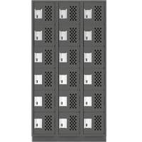 Petit casier perfor&eacute; Clean-Line, 6 niveaux, Bloc de 3, 12" x 72" x 12", Acier We Share Industrial Supply