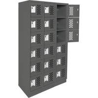 Petit casier perfor&eacute; Clean-Line, 6 niveaux, Bloc de 3, 12" x 72" x 12", Acier We Share Industrial Supply