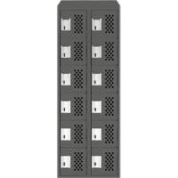 Assembled Lockerettes Clean Line Perforated Economy Lockers, 6 -tier, Bank of 2, 18" x 72" x 12", Steel We Share Industrial Supply