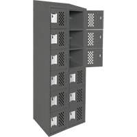 Assembled Lockerettes Clean Line Perforated Economy Lockers, 6 -tier, Bank of 2, 18" x 72" x 12", Steel We Share Industrial Supply