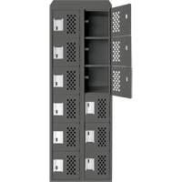 Assembled Lockerettes Clean Line Perforated Economy Lockers, 6 -tier, Bank of 2, 18" x 72" x 12", Steel We Share Industrial Supply