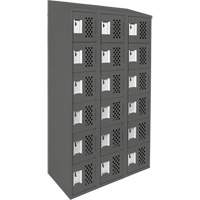 Assembled Lockerettes Clean Line Perforated Economy Lockers, 6 -tier, Bank of 3, 18" x 72" x 12", Steel We Share Industrial Supply