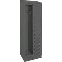 Clean Line Lockers, Bank of 2, 24" x 15" x 82", Steel, Charcoal, Rivet (Assembled), Perforated We Share Industrial Supply