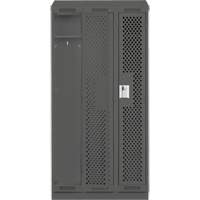 Clean Line Lockers, Bank of 3, 36" x 15" x 82", Steel, Charcoal, Rivet (Assembled), Perforated We Share Industrial Supply