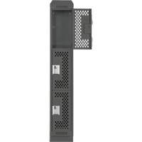 Clean Line Lockers, 3 -tier, 12" x 18" x 82", Steel, Charcoal, Rivet (Assembled), Perforated We Share Industrial Supply