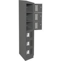 Assembled Lockerettes Clean Line Perforated Economy Lockers, 6 -tier, 18" x 72" x 12", Steel We Share Industrial Supply