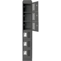 Assembled Lockerettes Clean Line Perforated Economy Lockers, 6 -tier, 18" x 72" x 12", Steel We Share Industrial Supply