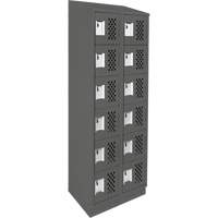 Assembled Lockerettes Clean Line Perforated Economy Lockers, 6 -tier, Bank of 2, 18" x 72" x 12", Steel We Share Industrial Supply