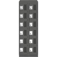 Assembled Lockerettes Clean Line Perforated Economy Lockers, 6 -tier, Bank of 2, 18" x 72" x 12", Steel We Share Industrial Supply