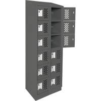 Assembled Lockerettes Clean Line Perforated Economy Lockers, 6 -tier, Bank of 2, 18" x 72" x 12", Steel We Share Industrial Supply