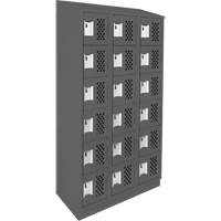 Assembled Lockerettes Clean Line Perforated Economy Lockers, 6 -tier, Bank of 3, 18" x 72" x 12", Steel We Share Industrial Supply
