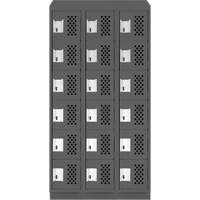 Assembled Lockerettes Clean Line Perforated Economy Lockers, 6 -tier, Bank of 3, 18" x 72" x 12", Steel We Share Industrial Supply