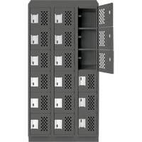 Assembled Lockerettes Clean Line Perforated Economy Lockers, 6 -tier, Bank of 3, 18" x 72" x 12", Steel We Share Industrial Supply