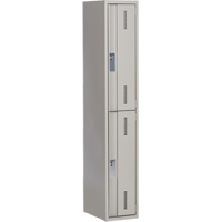 Concorde Heavy-Duty Lockers, 2 -tier, 12" x 18" x 72", Steel, Grey, Welded (Assembled) We Share Industrial Supply
