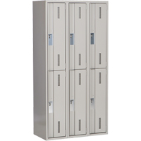Concorde Heavy-Duty Lockers, 2 -tier, Bank of 3, 36" x 18" x 72", Steel, Grey, Welded (Assembled) We Share Industrial Supply