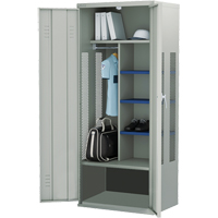 Gear Locker, Steel, 36" W x 24" D x 72" H, Grey We Share Industrial Supply