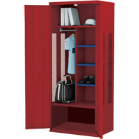 Deluxe Gear Locker, Steel, 36" W x 24" D x 72" H, Red We Share Industrial Supply