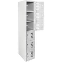 Petits casiers Clean Line, 6 niveaux, 18" x 72" x 12", Acier We Share Industrial Supply