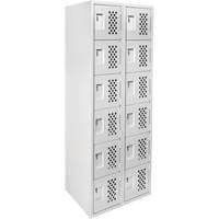 Clean Line Lockerettes, 6 -tier, Bank of 2, 18" x 72" x 12", Steel We Share Industrial Supply