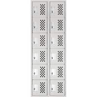 Clean Line Lockerettes, 6 -tier, Bank of 2, 18" x 72" x 12", Steel We Share Industrial Supply