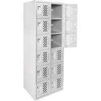 Clean Line Lockerettes, 6 -tier, Bank of 2, 18" x 72" x 12", Steel We Share Industrial Supply