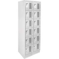 Petit casier perfor&eacute; Clean-Line, 6 niveaux, Bloc de 2, 12" x 72" x 12", Acier We Share Industrial Supply
