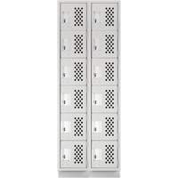 Petit casier perfor&eacute; Clean-Line, 6 niveaux, Bloc de 2, 12" x 72" x 12", Acier We Share Industrial Supply