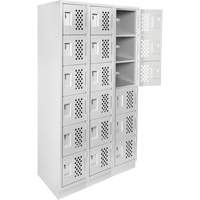 Assembled Lockerettes Clean Line Perforated Economy Lockers, 6 -tier, Bank of 3, 18" x 72" x 12", Steel We Share Industrial Supply
