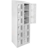 Assembled Lockerettes Clean Line Perforated Economy Lockers, 6 -tier, Bank of 2, 18" x 72" x 12", Steel We Share Industrial Supply