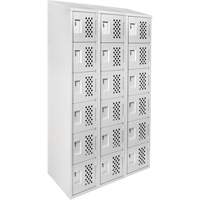 Assembled Lockerettes Clean Line Perforated Economy Lockers, 6 -tier, Bank of 3, 18" x 72" x 12", Steel We Share Industrial Supply