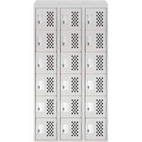Assembled Lockerettes Clean Line Perforated Economy Lockers, 6 -tier, Bank of 3, 18" x 72" x 12", Steel We Share Industrial Supply