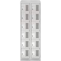 Assembled Lockerettes Clean Line Perforated Economy Lockers, 6 -tier, Bank of 2, 18" x 72" x 12", Steel We Share Industrial Supply