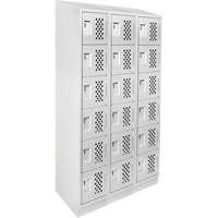 Assembled Lockerettes Clean Line Perforated Economy Lockers, 6 -tier, Bank of 3, 18" x 72" x 12", Steel We Share Industrial Supply